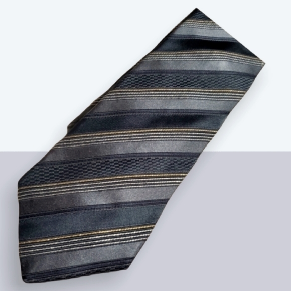Ermenegildo Zenga Tie Gray Gold Silver - Picture 1 of 7